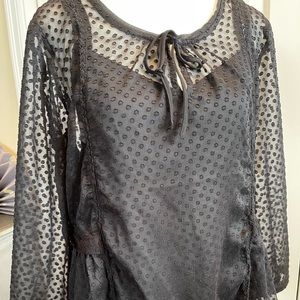 Size 10 2-piece cami and sheer blouse. Black. Brand Vanessa Virginia